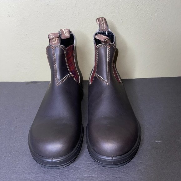 New Women's Blundstone Chelsea Boots Size 10 Stout Brown Tartan Plaid Hiking - Picture 2 of 11